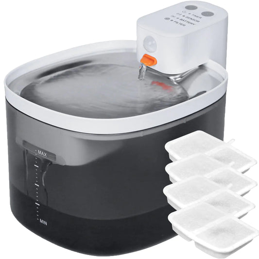 Wireless Cat Water Fountain 105oz/3L Pet Water Fountain -  No Sputter Easy Cleaning (White E-3L)